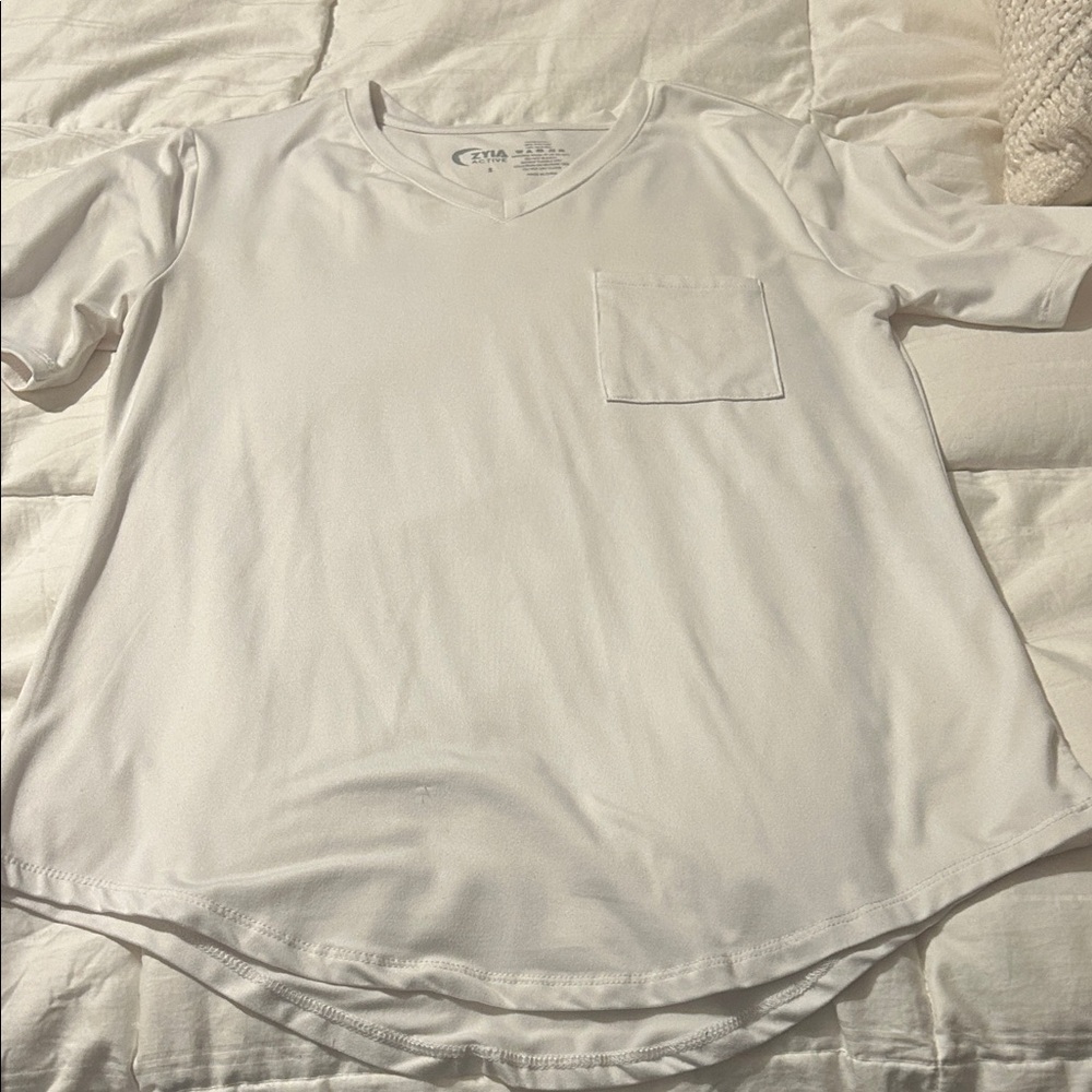 ZYIA Light Gray V-Neck Tee